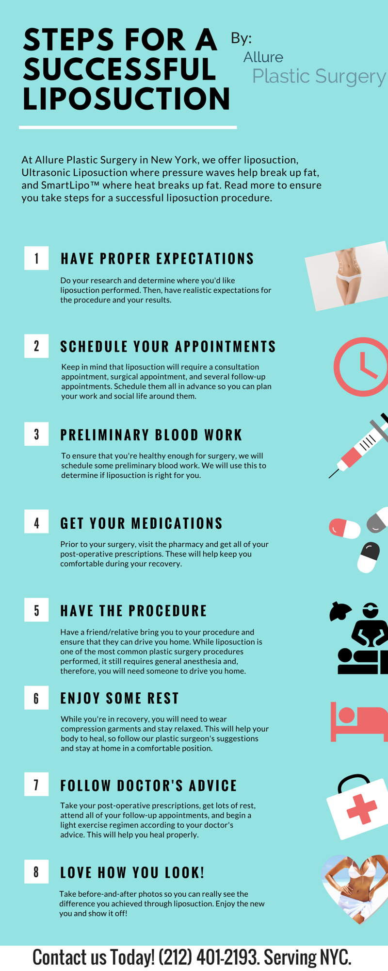 Successful Liposuction Steps | Infographic | NY Plastic Surgery