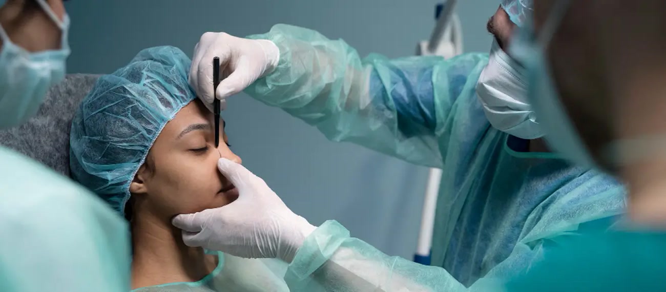 Surgical team preparing a patient in an accredited operating suite